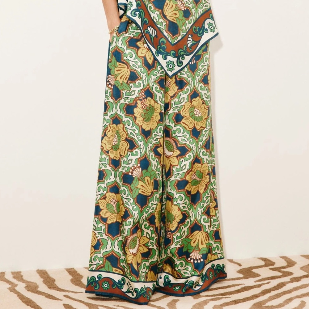 Alémais Liana Silk Palazzo Pant